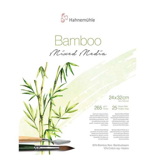 Hahnemühle+_+Bamboo+Mixed+Media+papier,+1.+Blok+25+vel+—+tweezijdig+gelijmd+—+portret+formaat,+24+cm+x+32+cm,+265+g_m²,+mat