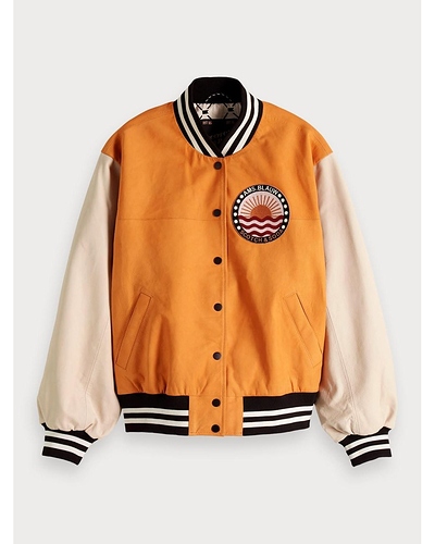 scotch-soda-Ecru-Leren-Collegejack