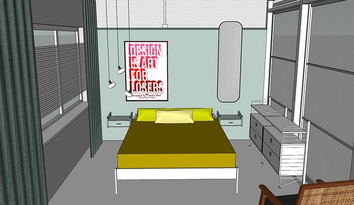 Slaapkamer hoge lambrisering