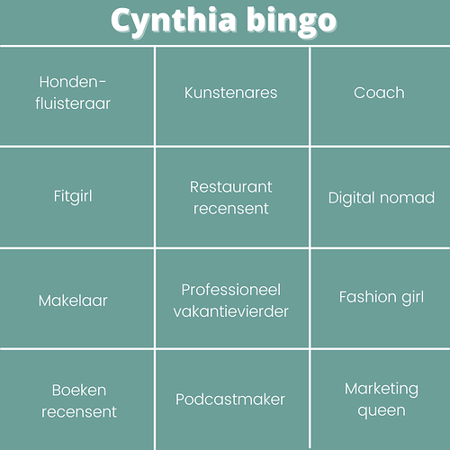 Cynthia bingo