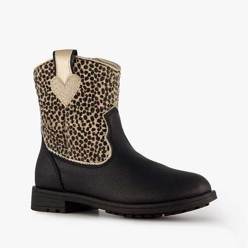 blue-box-meisjes-enkellaarsjes-cheetah-print-zwart