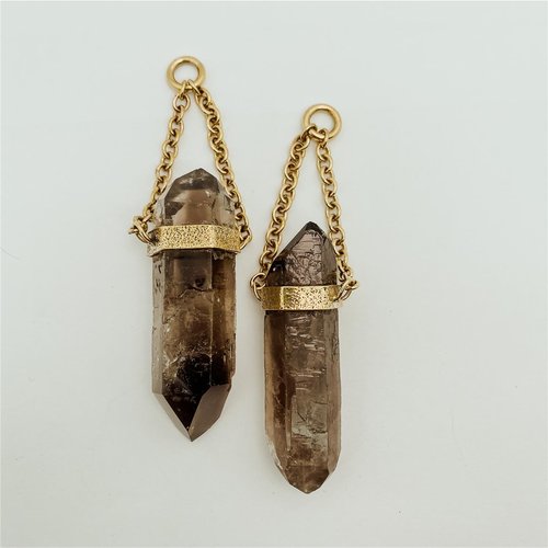 sbndtsmqtzcry_solid-brass-natural-double-terminated-smokey-quartz-crystals