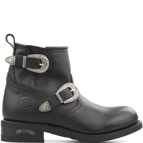 sendra-12877-pull-oil-negro-biker-boots-zwart-met-western-gespen-rechts (1)